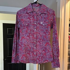 Cinch Pink Paisley Long Sleeve Shirt